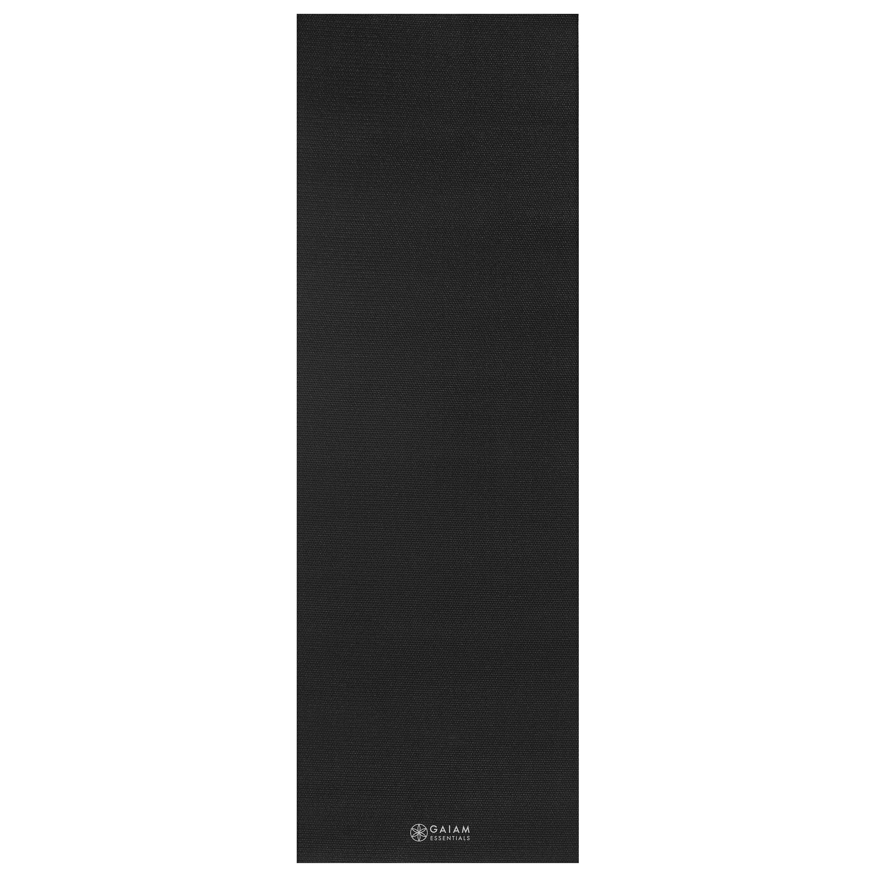 Gaiam Essentials Yoga Mat Black flat